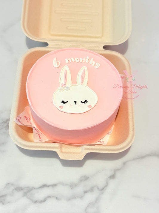 Bunny bento cake with pink theme and cute bunny design for mini celebrations in Dubai