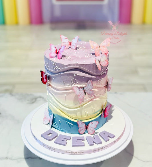 Butterflies Pastel Cake
