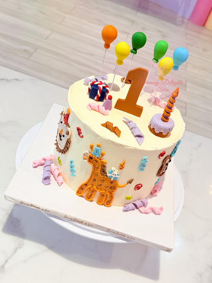 Buttercream Animals Cake