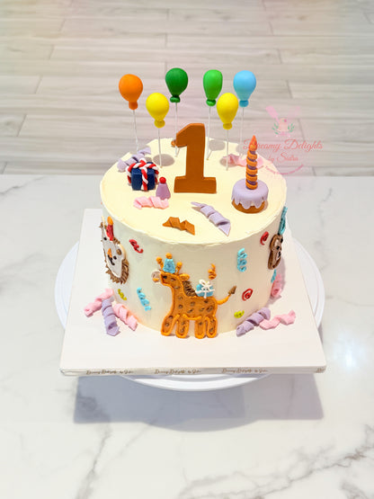 Buttercream Animals Cake