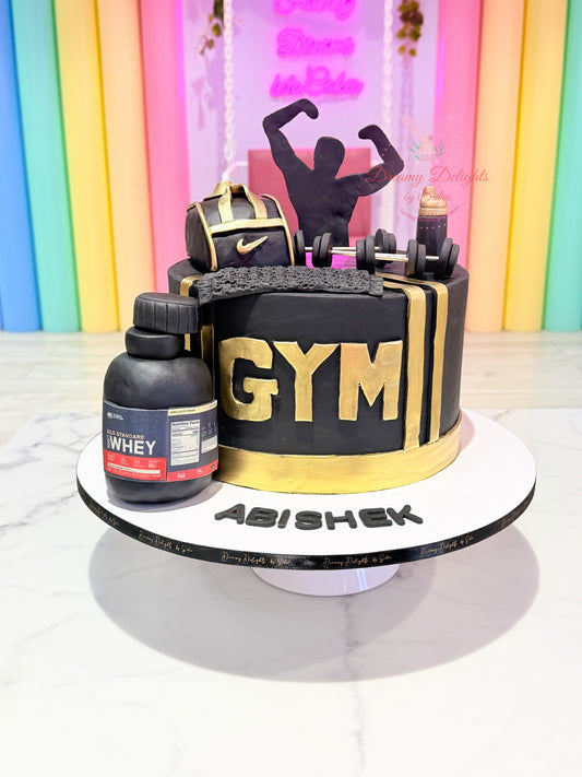 Cake for him gym theme custom birthday cake Dubai