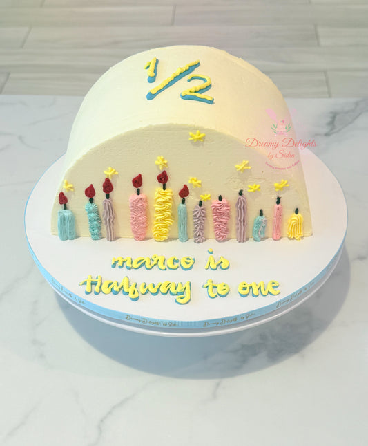 Candle Theme Half Way to One Cake