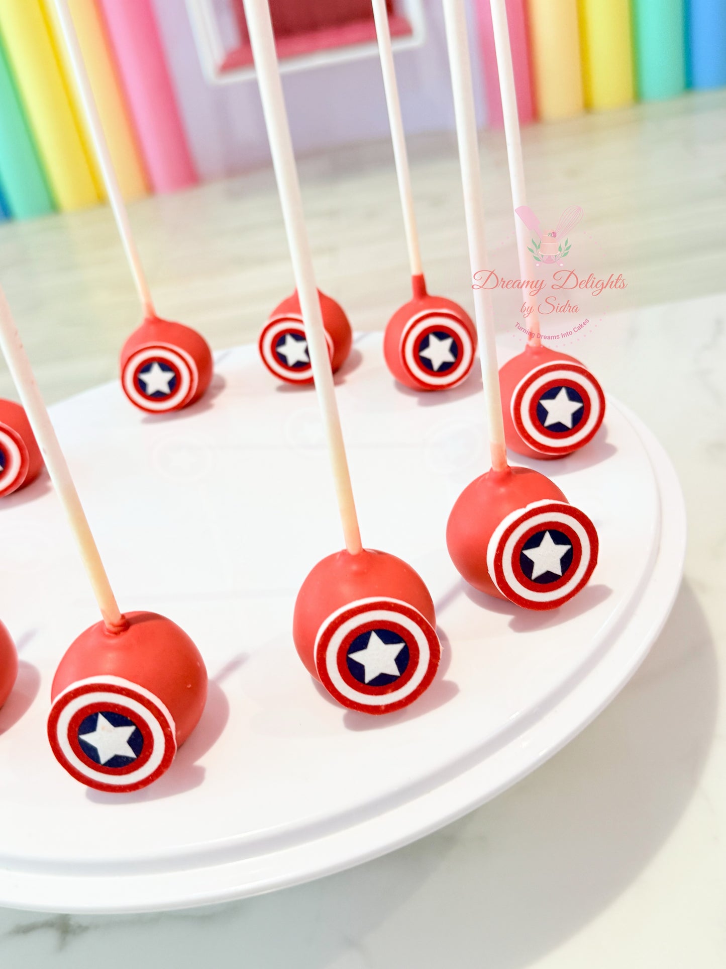 Captain America Cake Pops