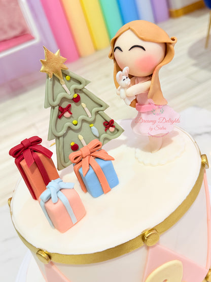 Christmas Birthday Girl Cake