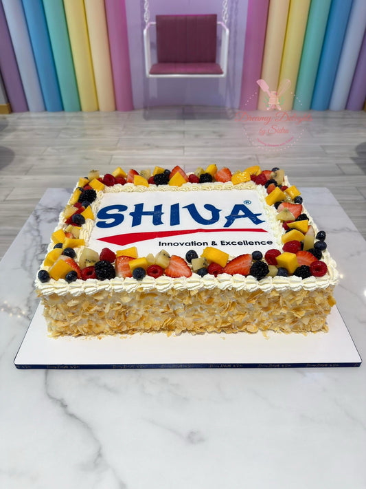 Luxury Logo Cake with Almonds & Fruits
