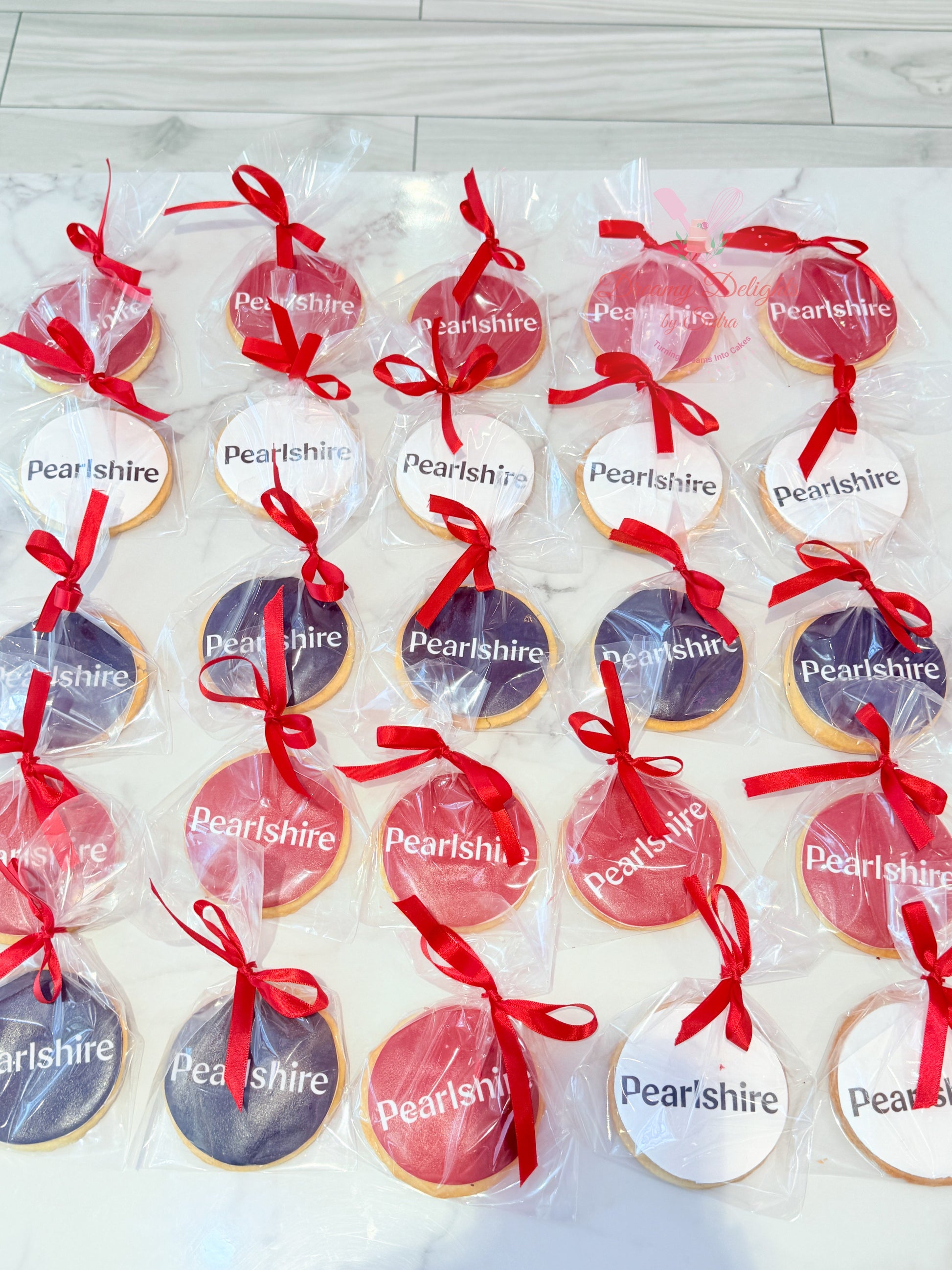 Corporate logo cookies with edible company logo branding Dubai