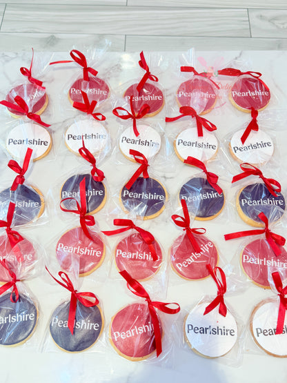 Corporate logo cookies with edible company logo branding Dubai