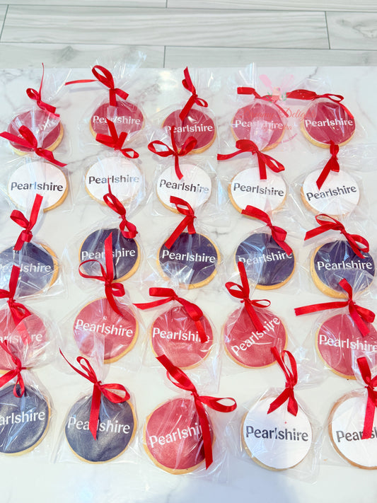 Corporate logo cookies with edible company logo branding Dubai