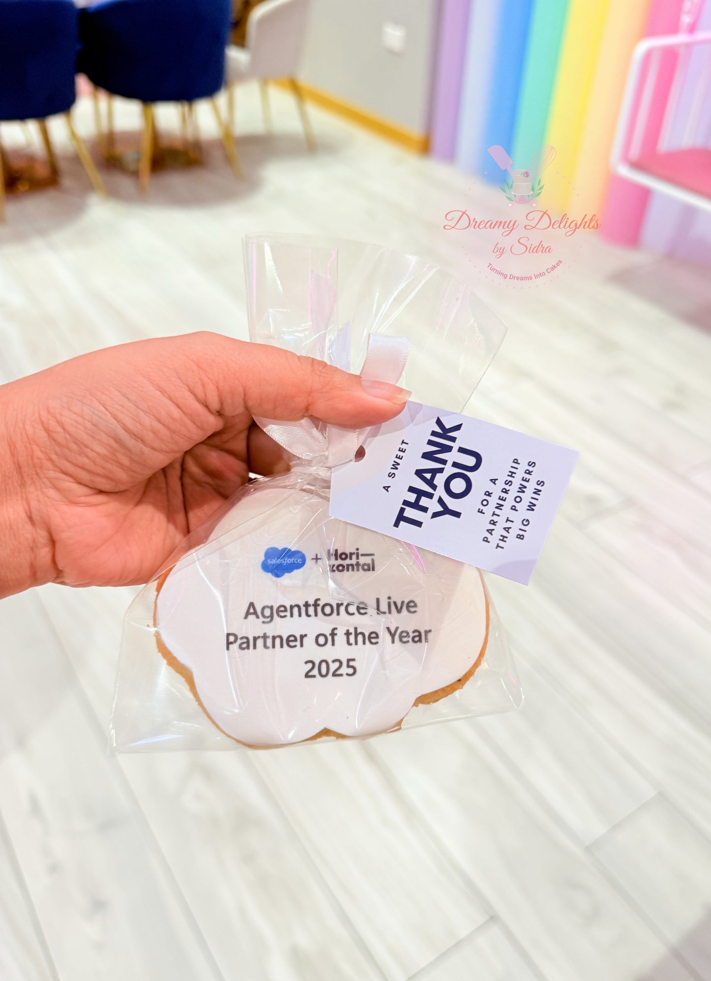 Shaped Corporate Logo Cookies with Tags