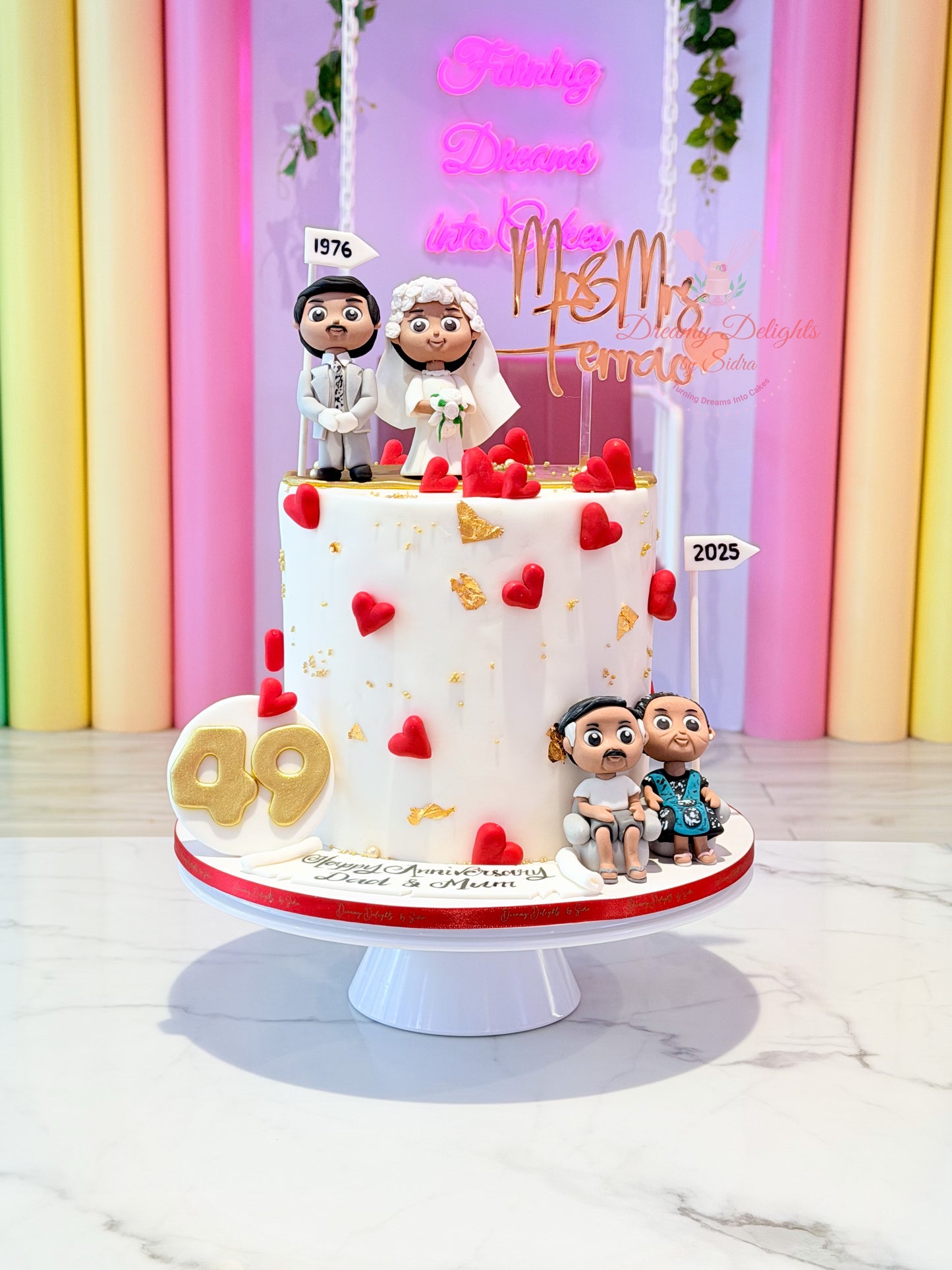Couple Anniversary Timeline Cake