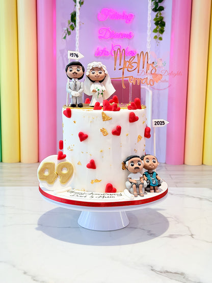 Couple Anniversary Timeline Cake