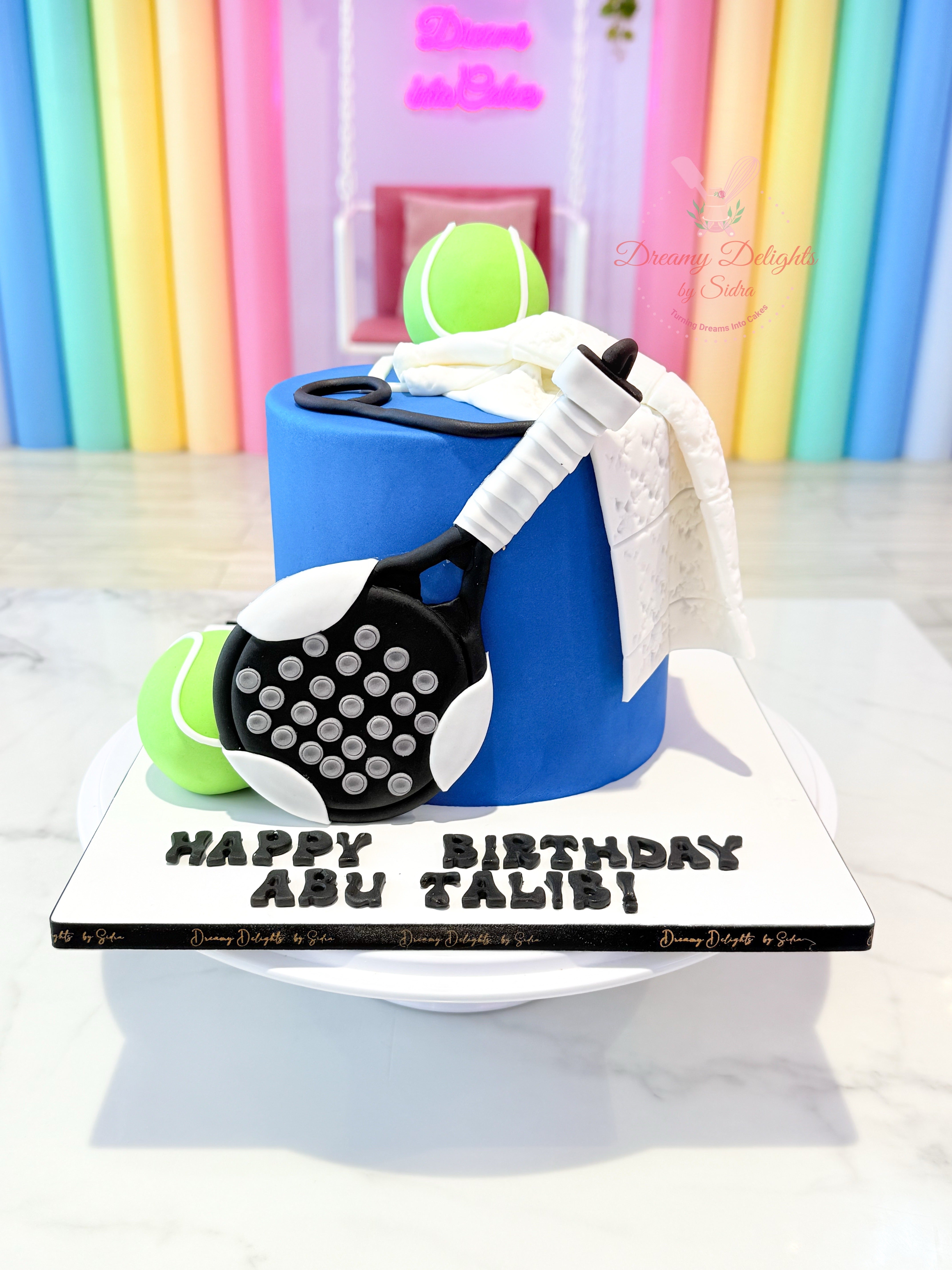 Padel Racket Cake Design Padel Cake- Luxurious Mens Cake Dubai – DreamyDelightsBySidra