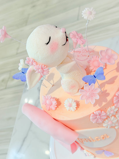Cute Bunny Flower Cake