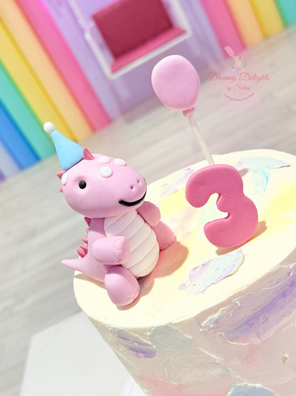 Cute Girl Dinosaur Cake