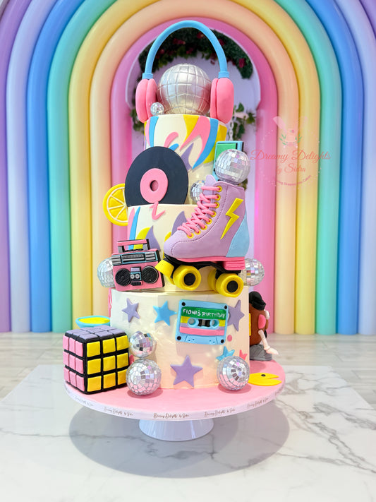 Retro Disco 80s Theme Cake