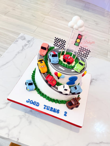 Disney Cars Race Track Cake