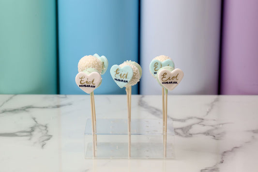 Eid Mubarak cake pops with heart topper festive Eid sweets Dubai