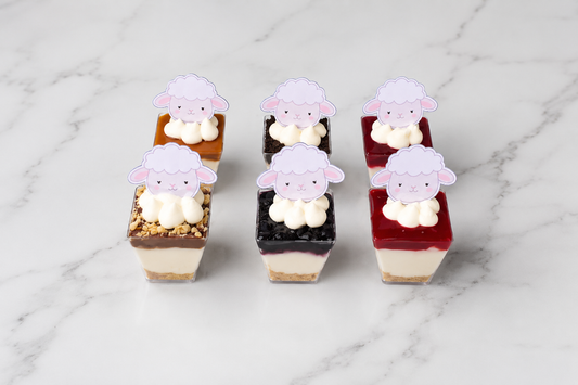 Eid Sheep Cheesecake Cups with festive sheep toppers for Eid Al Adha dessert celebrations in Dubai