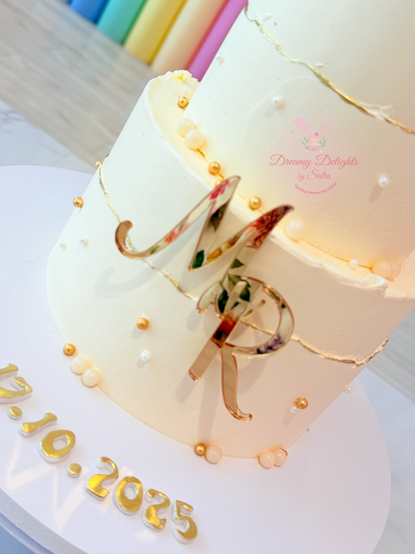 Elegant Engagement Rings Cake