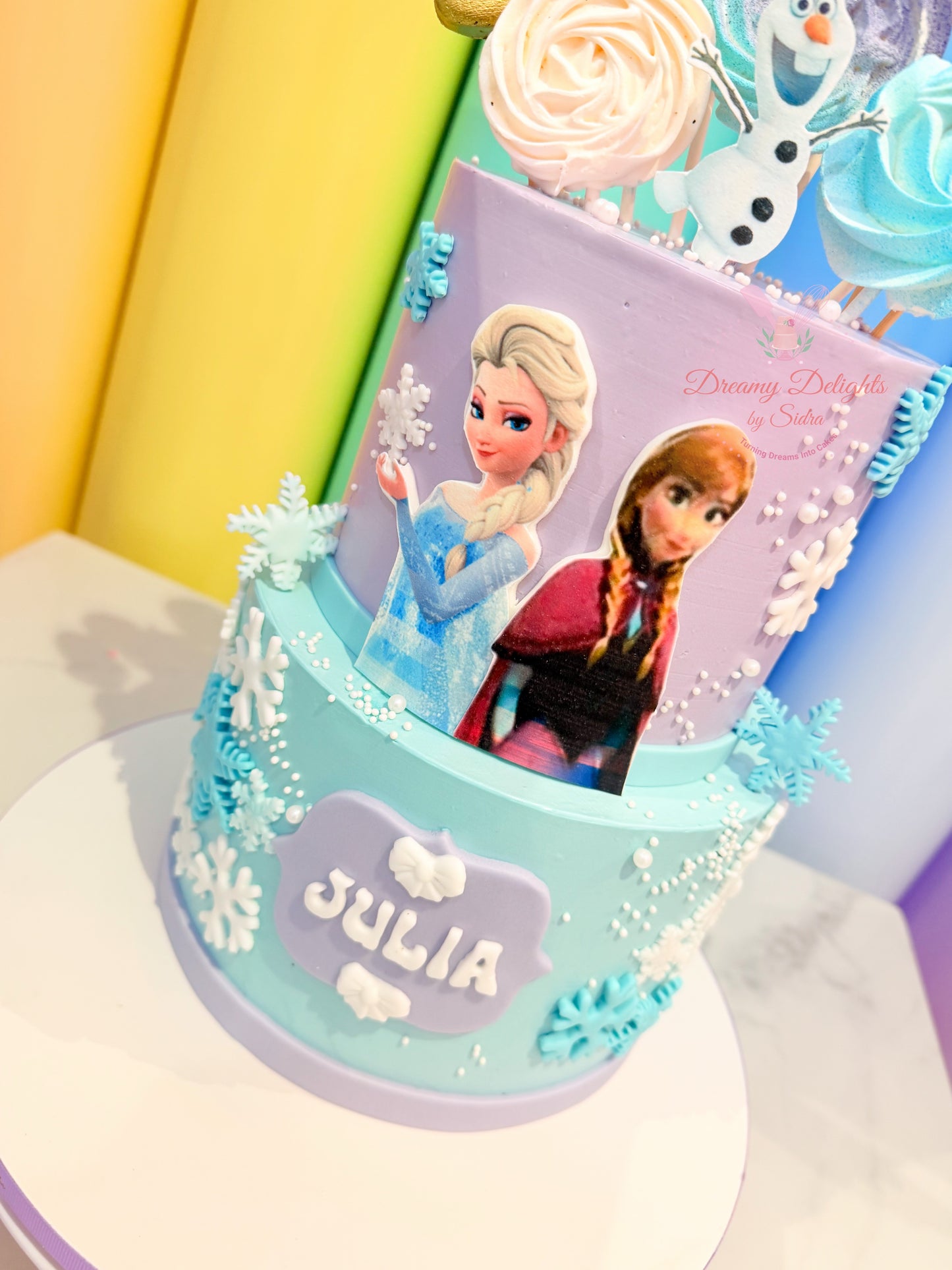 Elsa Anna & Olaf Cake