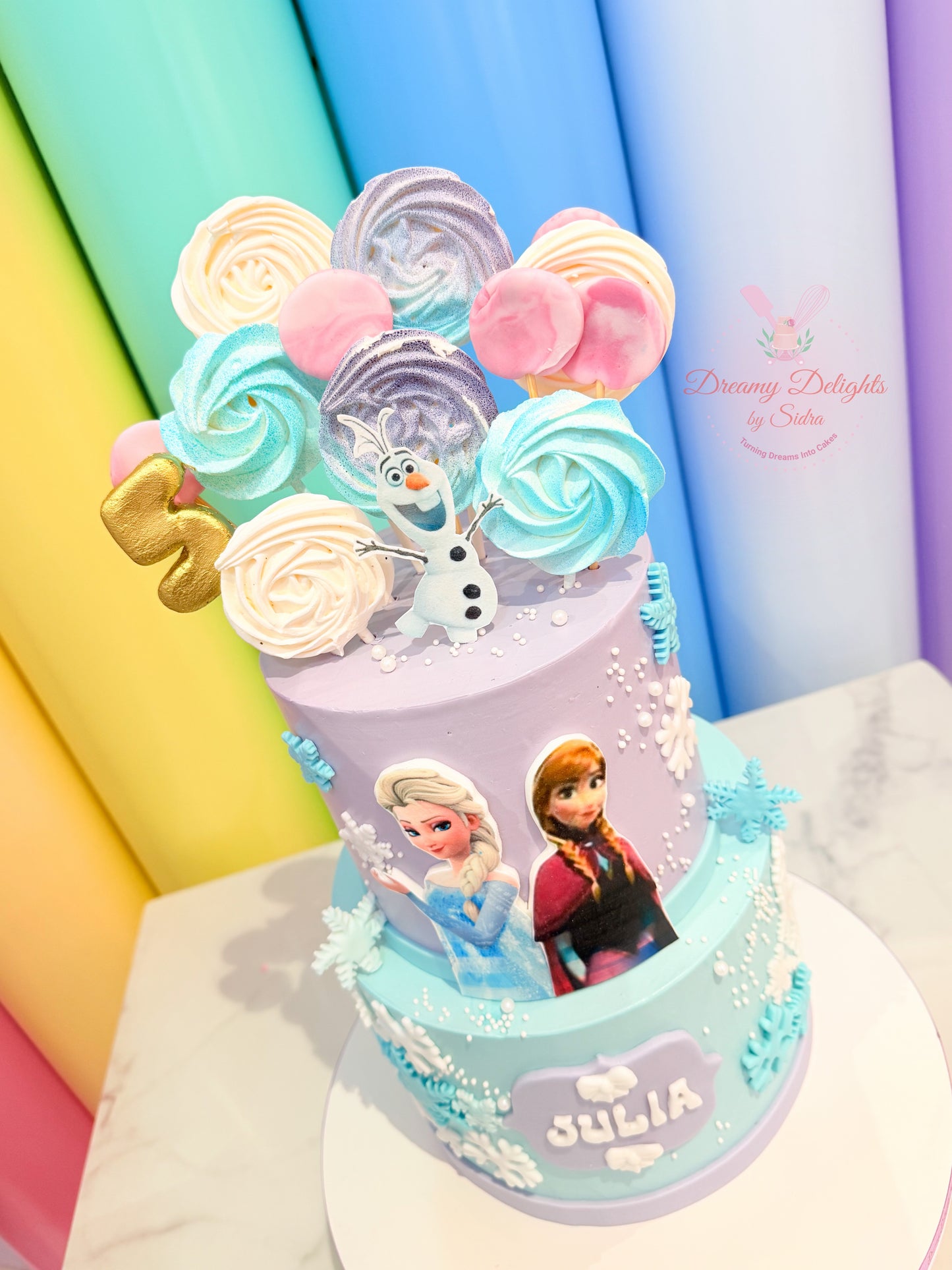Elsa Anna & Olaf Cake