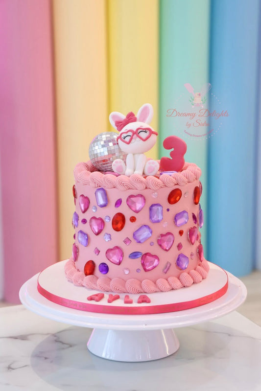 Gems Bunny Birthday Cake