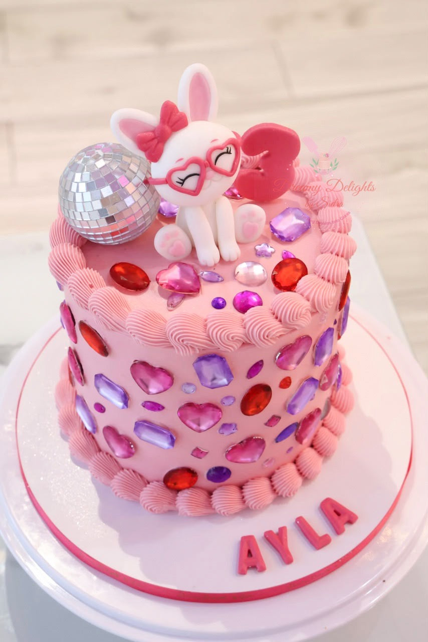 Gems Bunny Birthday Cake