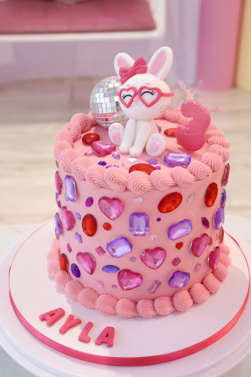 Gems Bunny Birthday Cake