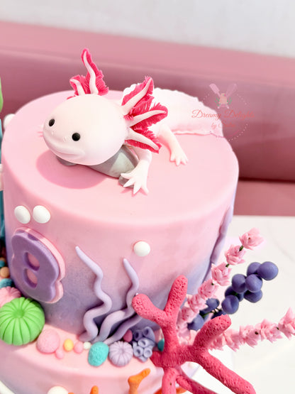 Axolotl Birthday Cake