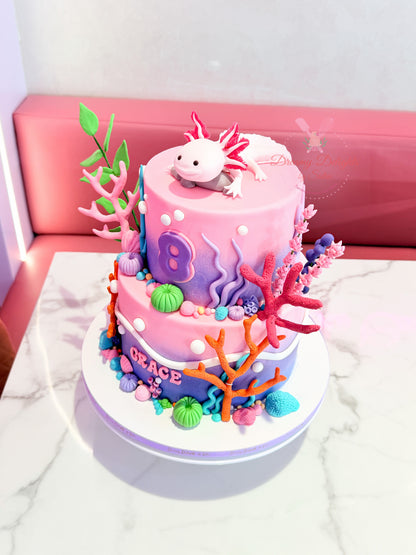 Axolotl Birthday Cake