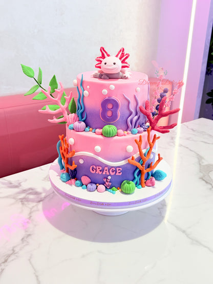 Axolotl Birthday Cake
