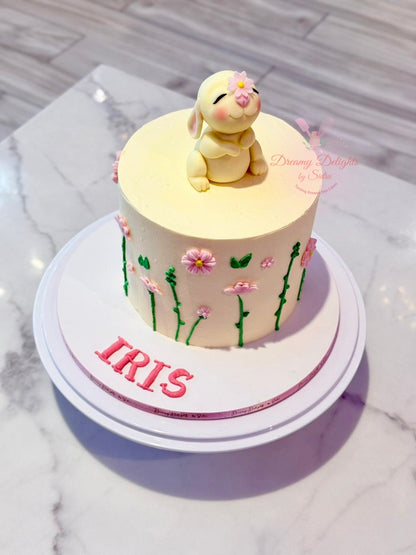 Cute Bunny Flower Cake