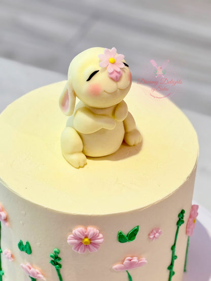 Cute Bunny Flower Cake