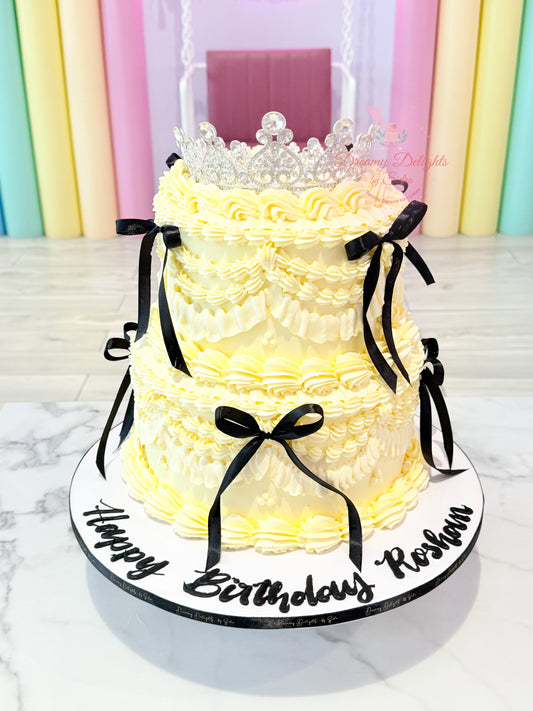 Glitter blowout crown birthday cake in Dubai for her luxury ladies celebration cake