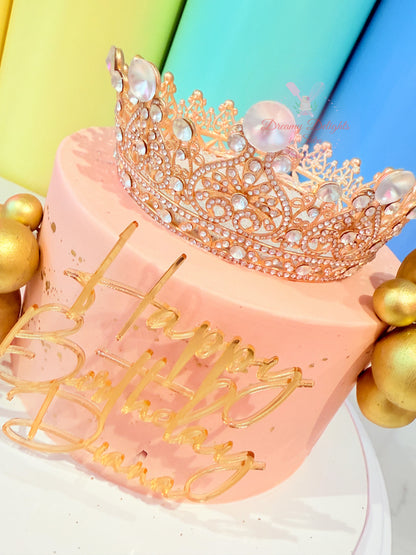 Glitter Blowout Crown Birthday Cake