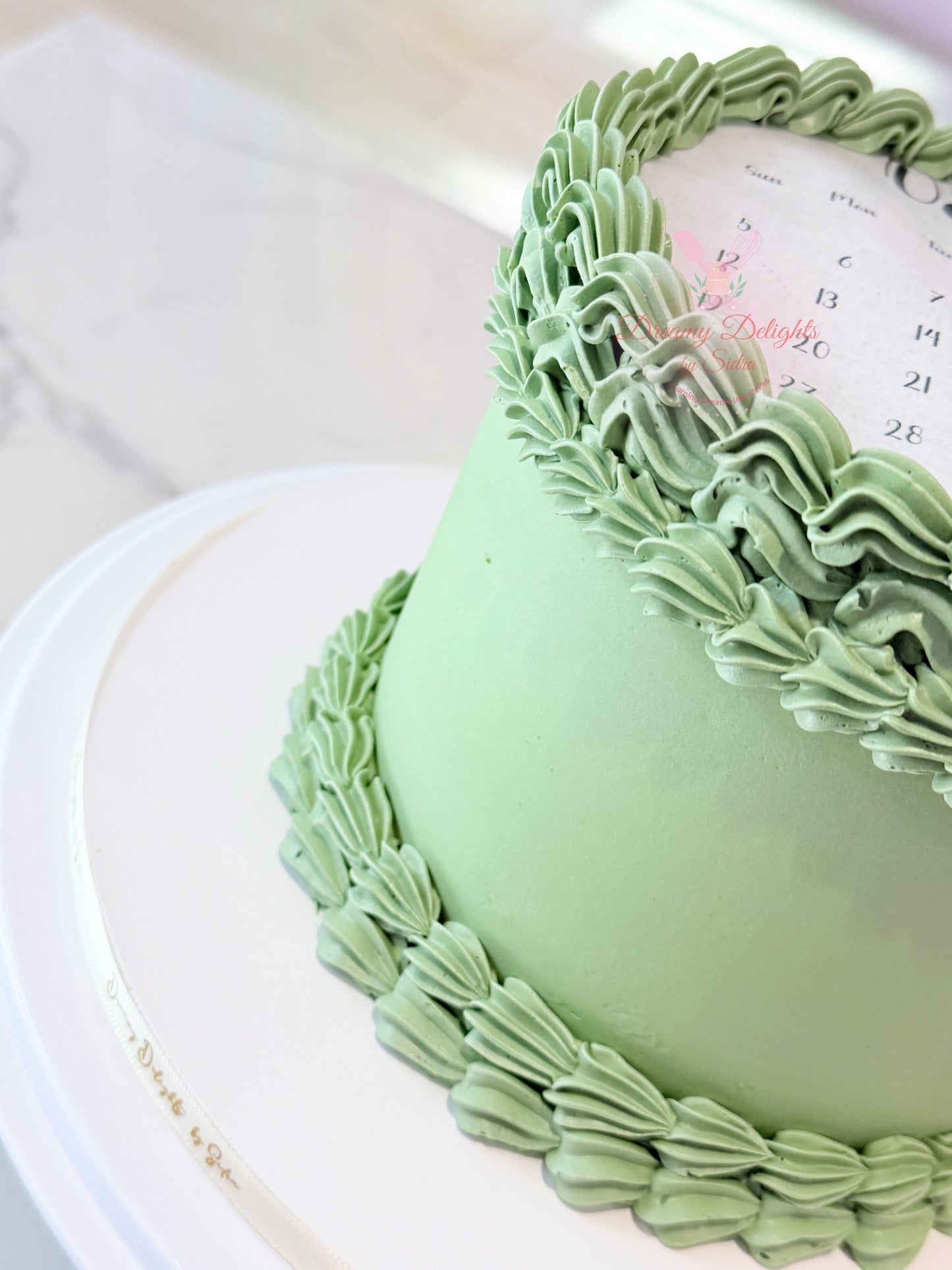 Green Calendar Burnaway Cake