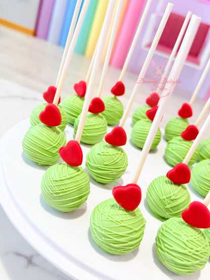 Green Heart Cake Pops