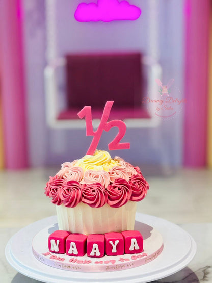 Half Birthday Giant Cupcake Cake