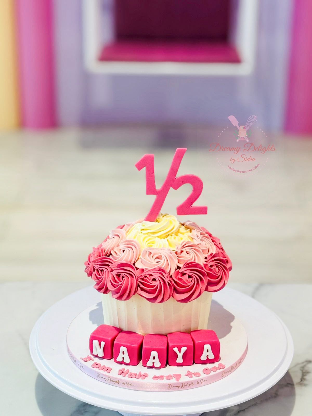 Half Birthday Giant Cupcake Cake