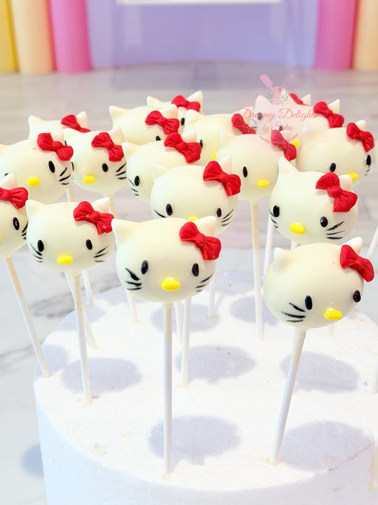 Hello Kitty themed cake pops with detailed design in Dubai