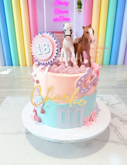 Charming Horse Theme Cake