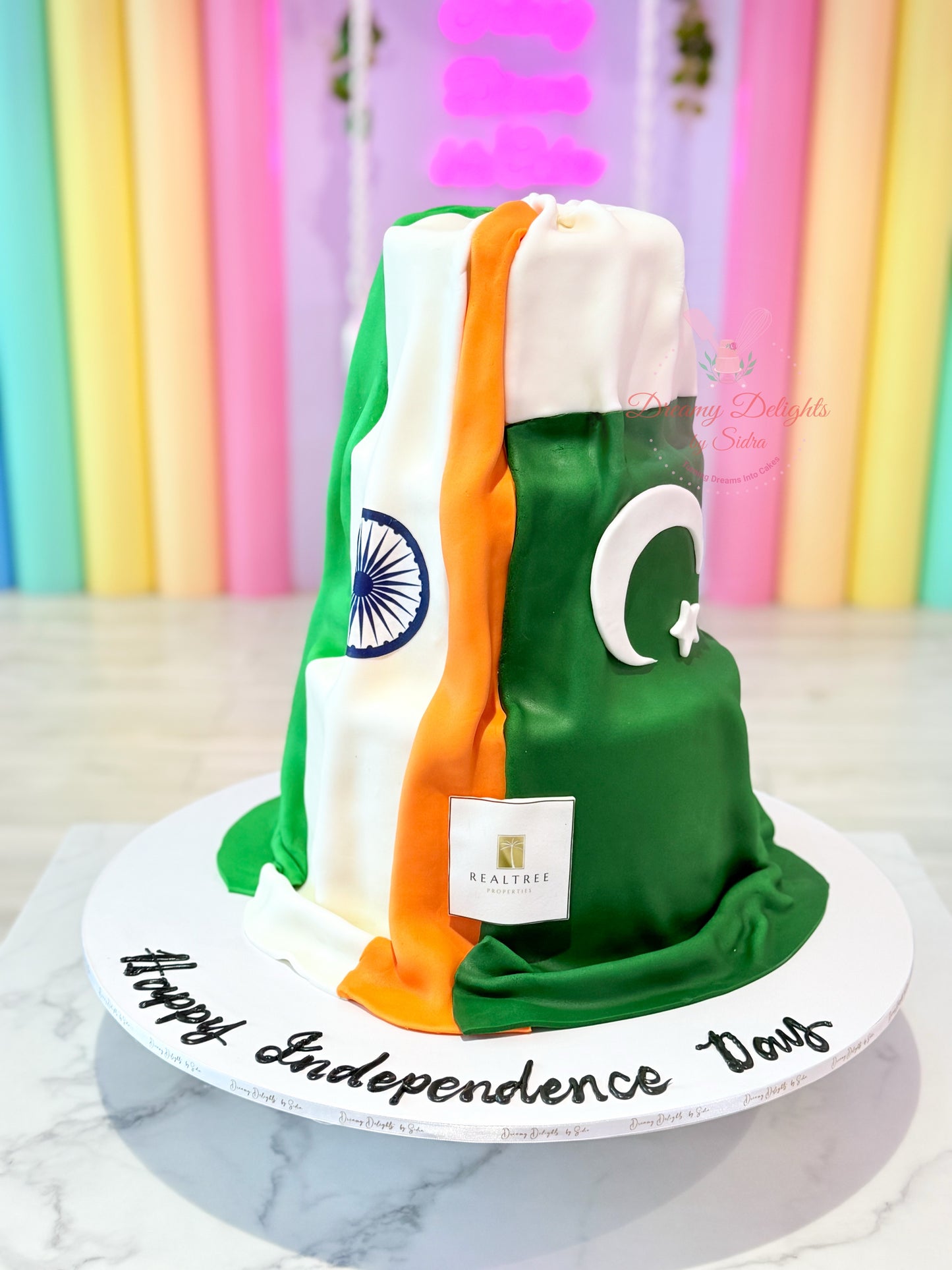 India and Pakistan Independence Day Cake 2