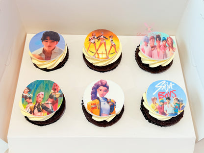 Kpop Demon Hunters cupcakes with edible prints in Dubai