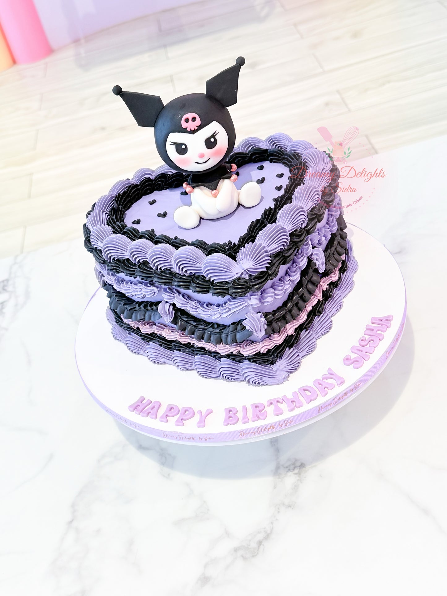 Kuromi Heart Birthday Cake