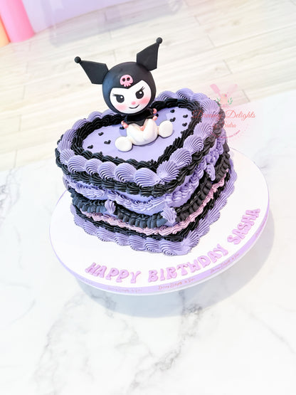Kuromi Heart Birthday Cake