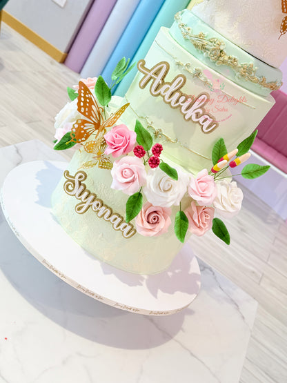 Sugar Flower Butterfly Panel Cake