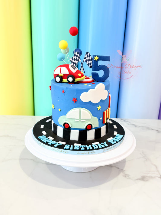 Car Theme Birthday Cake
