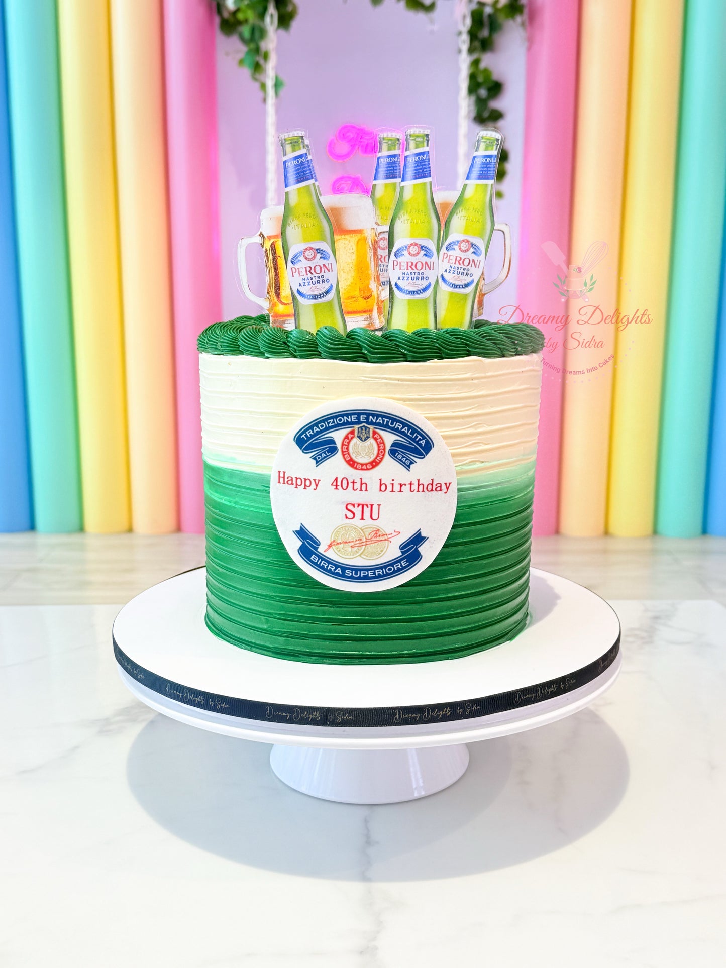 Luxury Peroni Beer Birthday Cake
