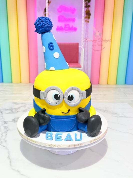 Minions birthday cake in Dubai for boys kids party buttercream themed cake