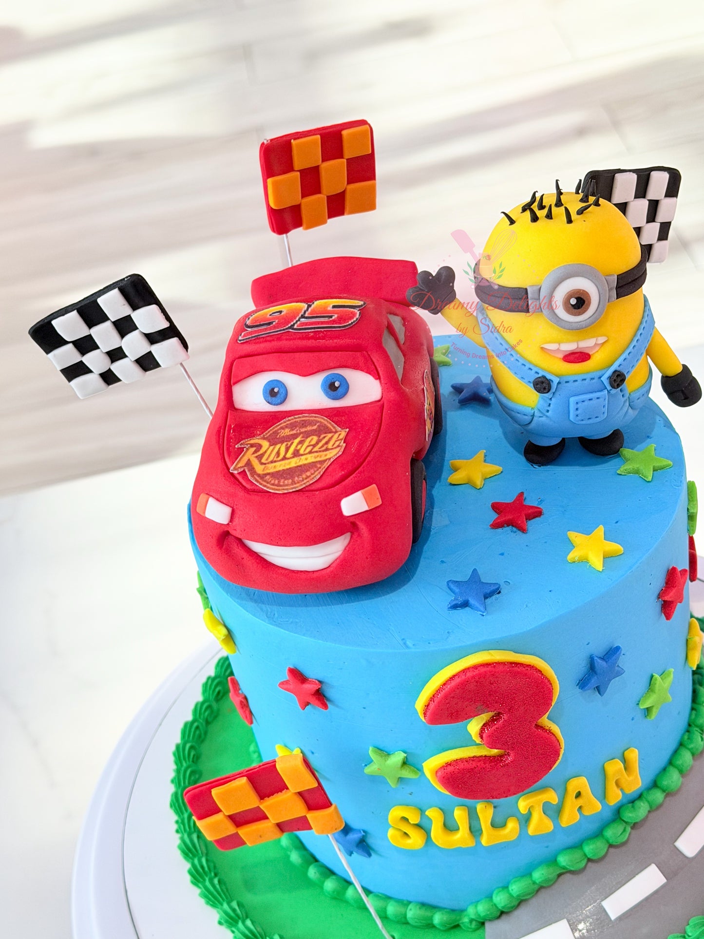 Minions and Cars Cake
